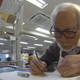 Miyazaki at work on Kemushi no Boro, as seen in the documentary Never-Ending Man.
